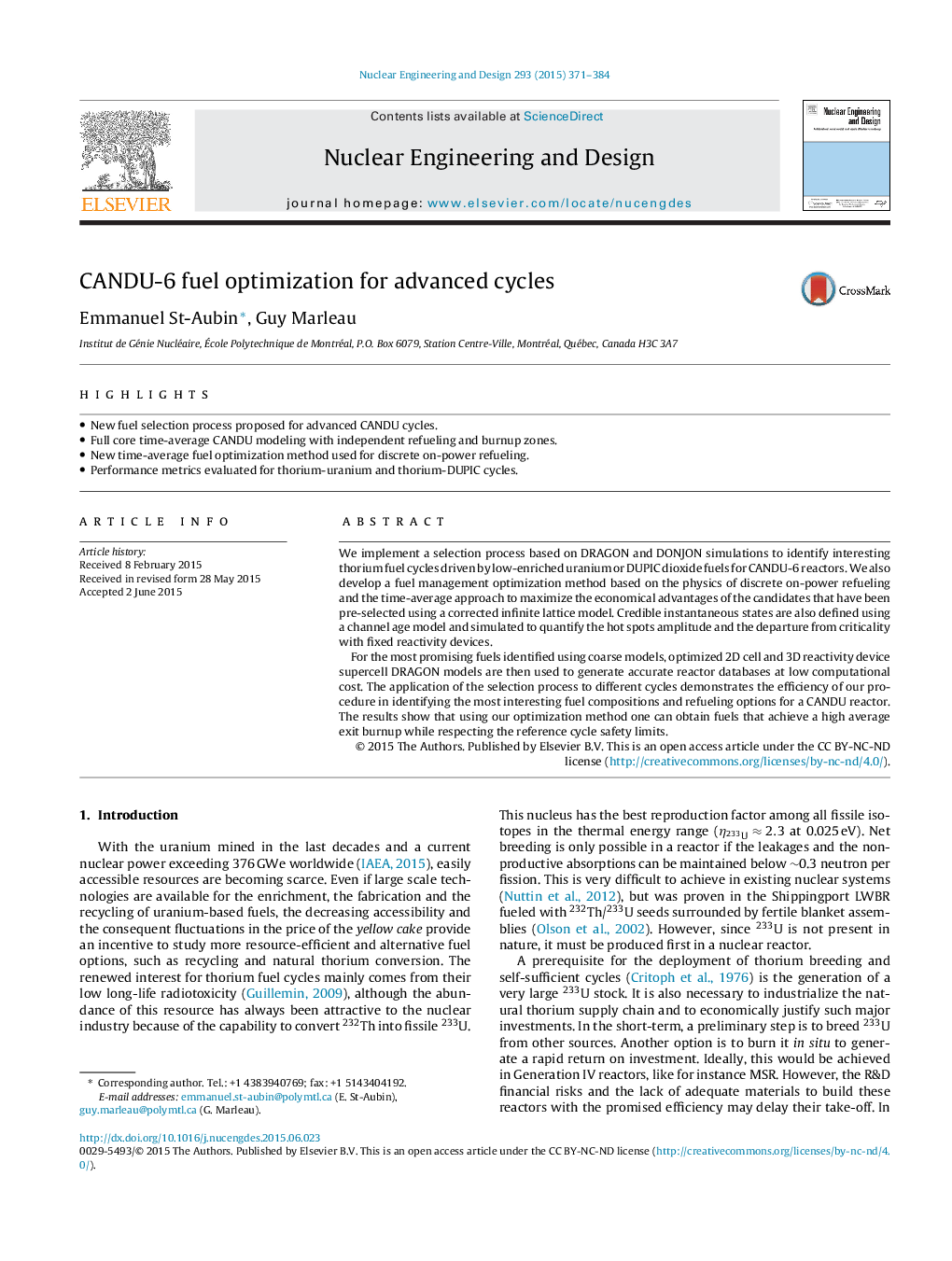 CANDU-6 fuel optimization for advanced cycles