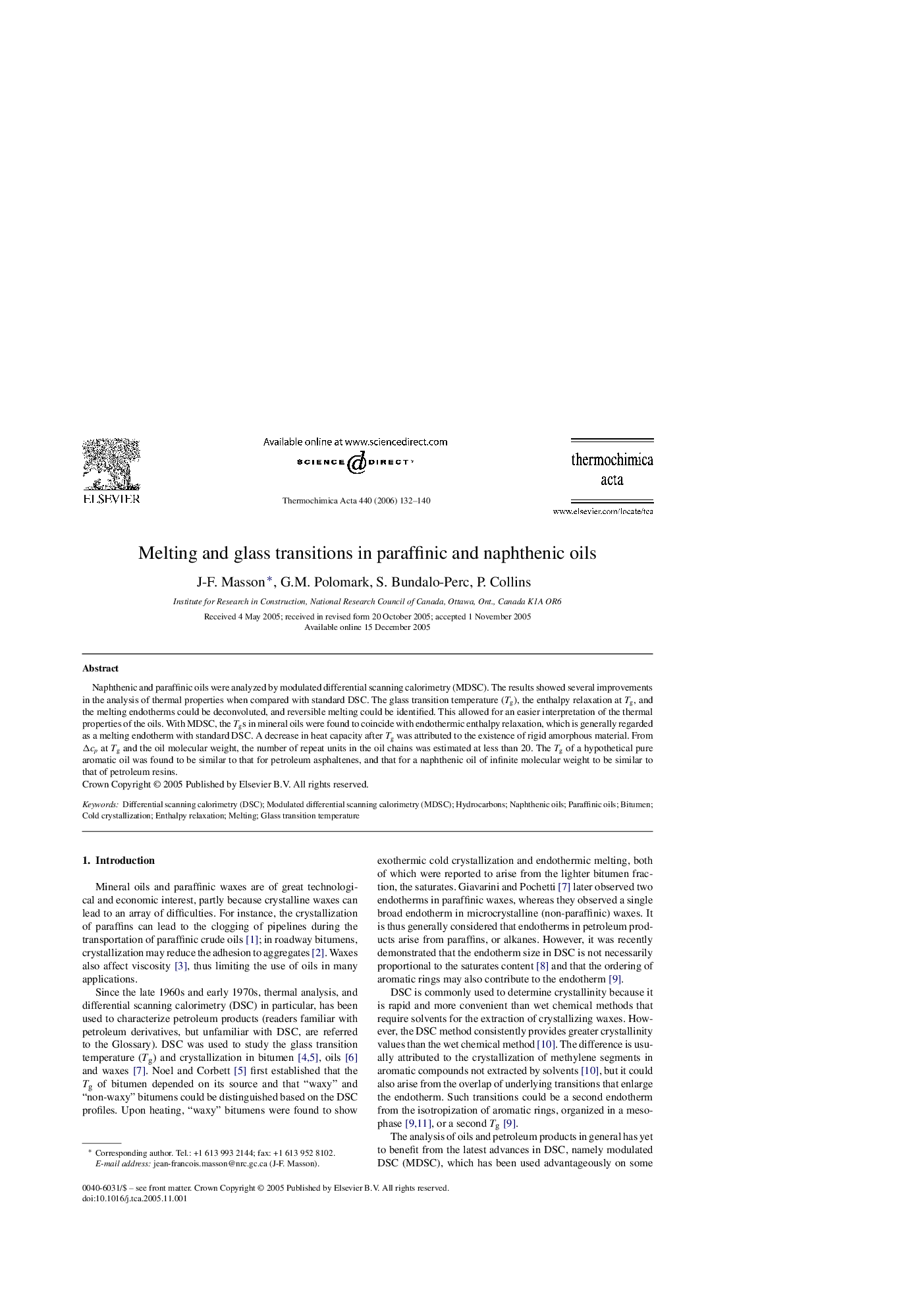 Melting and glass transitions in paraffinic and naphthenic oils