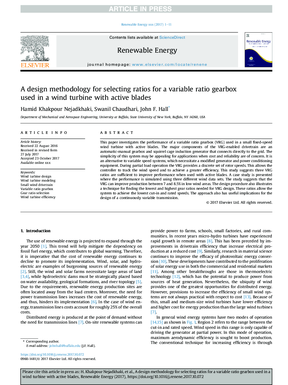 A design methodology for selecting ratios for a variable ratio gearbox used in a wind turbine with active blades