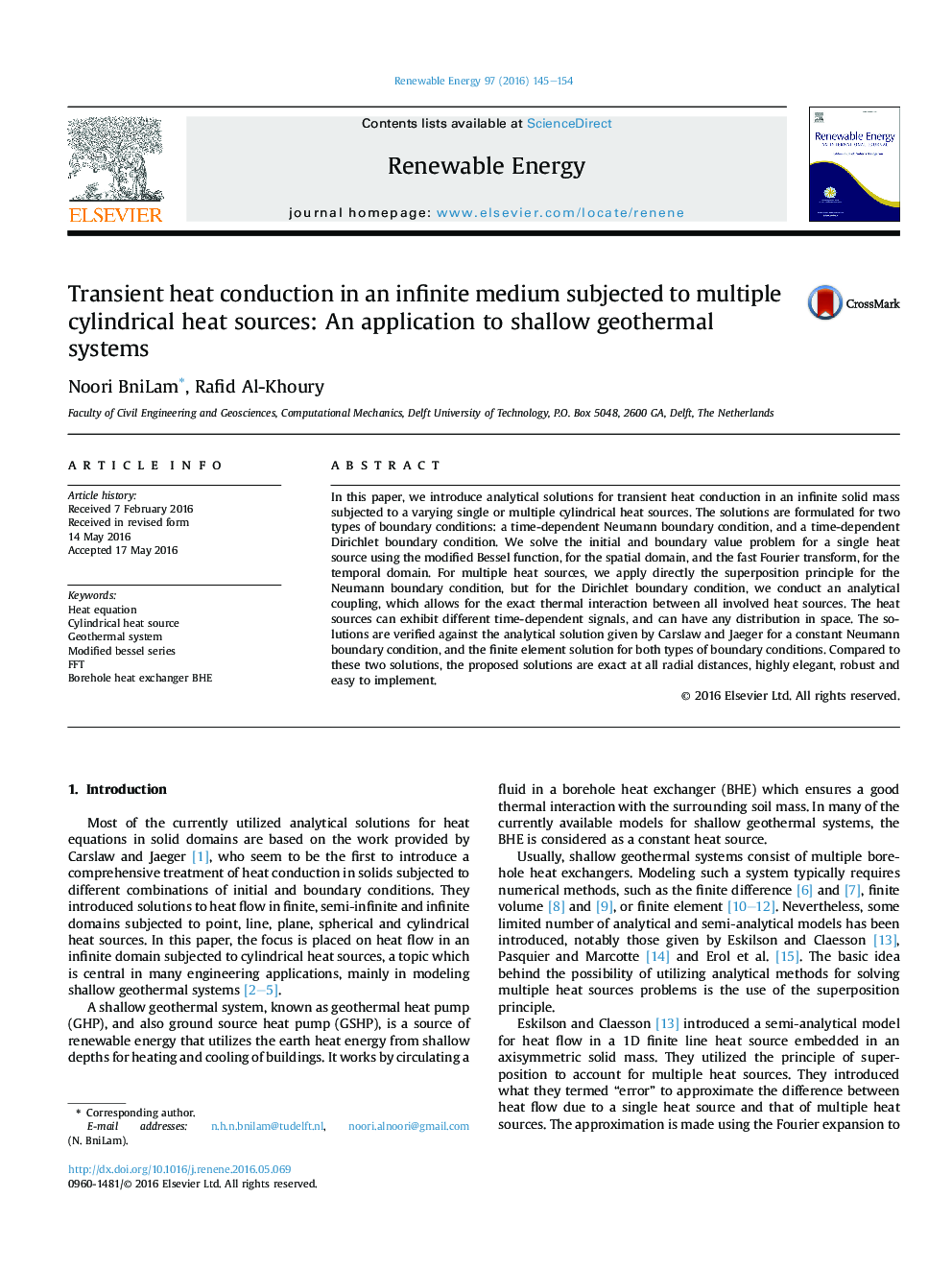 Transient heat conduction in an infinite medium subjected to multiple cylindrical heat sources: An application to shallow geothermal systems