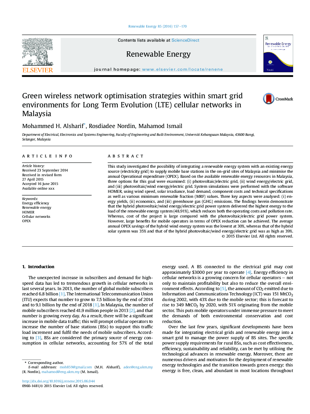 Green wireless network optimisation strategies within smart grid environments for Long Term Evolution (LTE) cellular networks in Malaysia