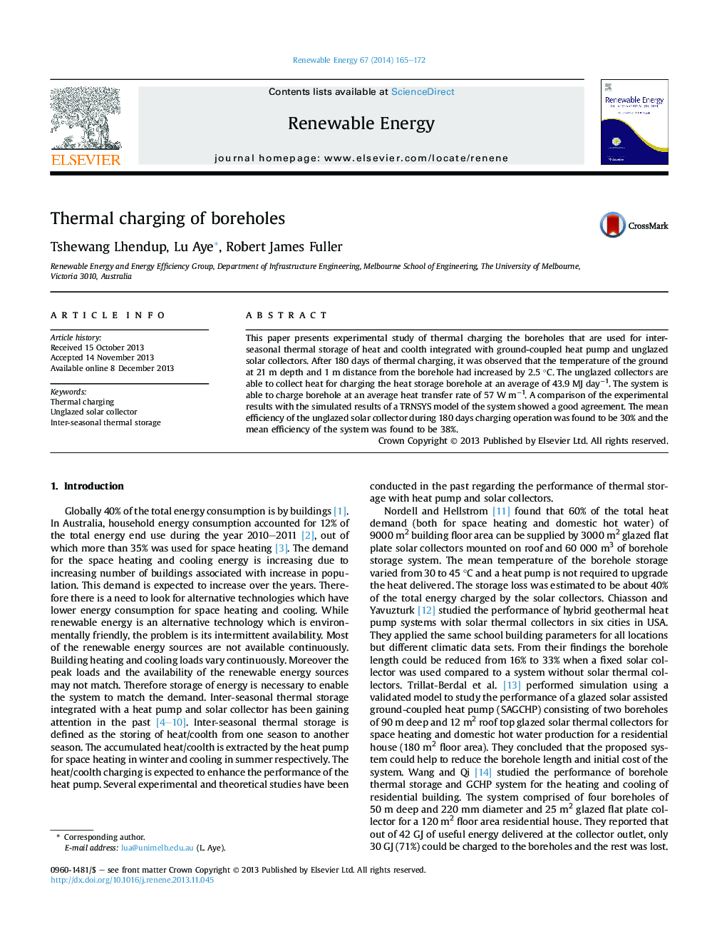 Thermal charging of boreholes