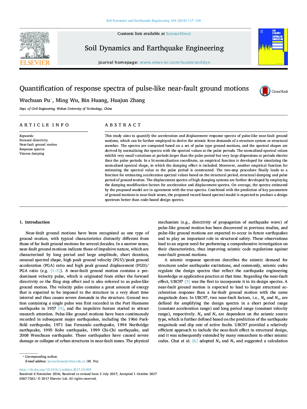 Quantification of response spectra of pulse-like near-fault ground motions