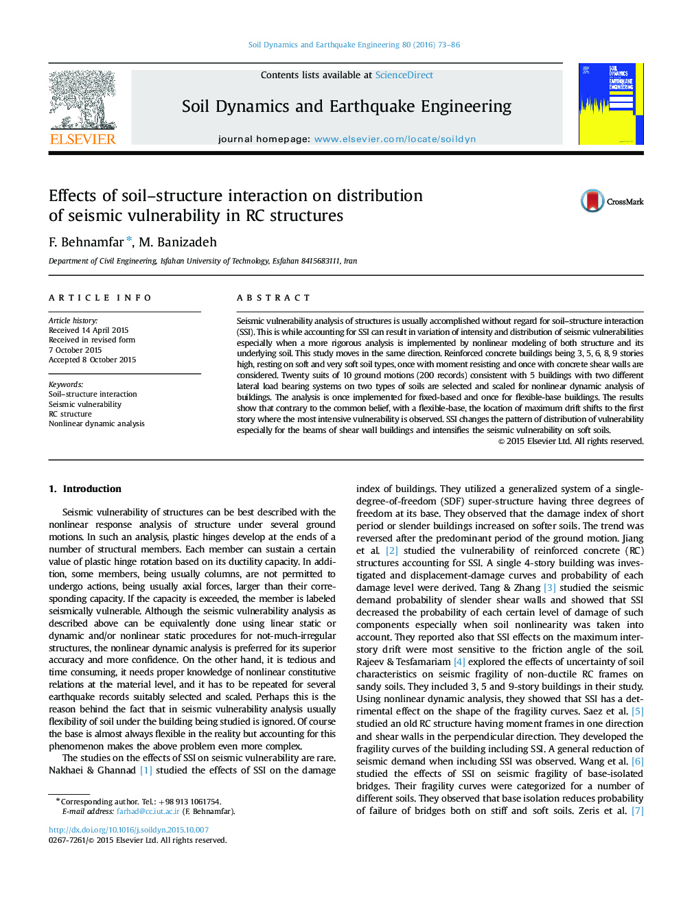 Effects of soil-structure interaction on distribution of seismic vulnerability in RC structures