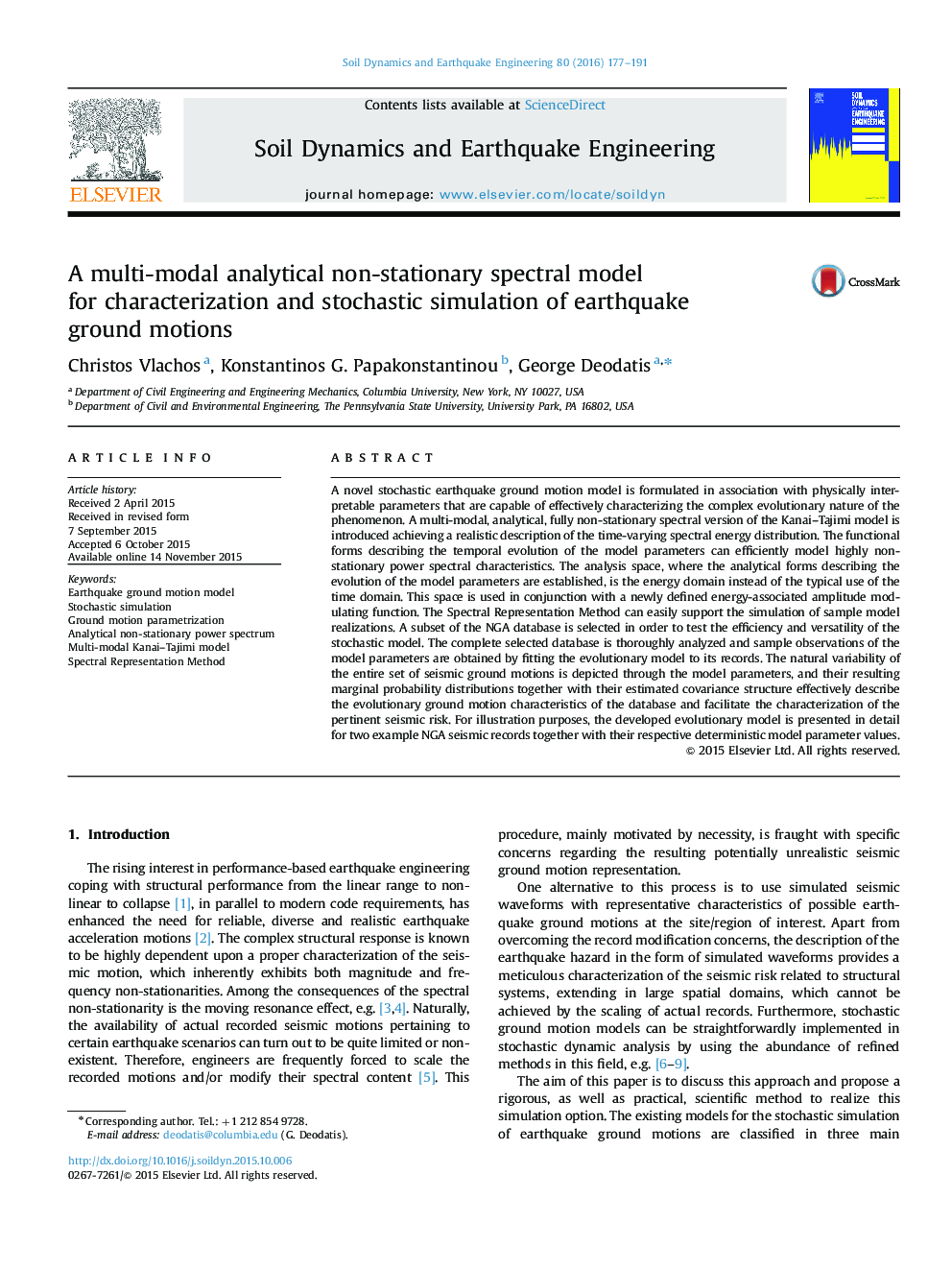 A multi-modal analytical non-stationary spectral model for characterization and stochastic simulation of earthquake ground motions