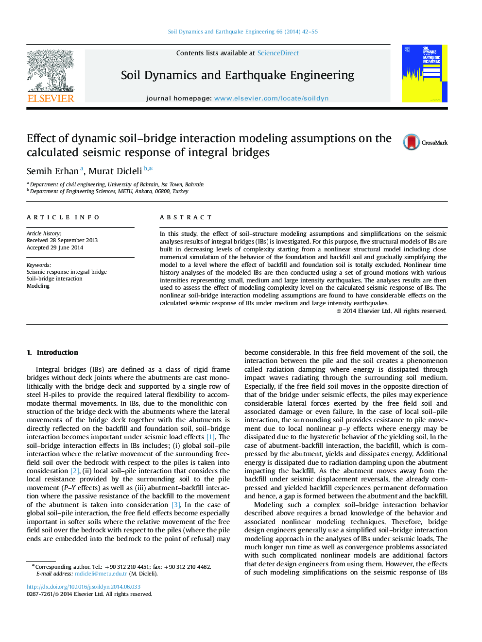 Effect of dynamic soil-bridge interaction modeling assumptions on the calculated seismic response of integral bridges