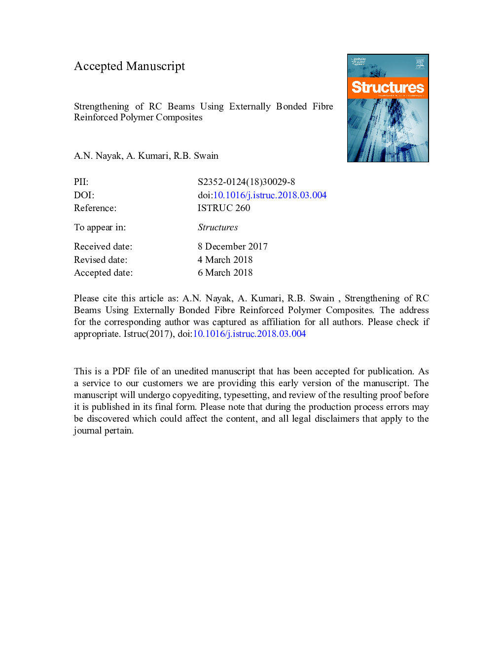 Strengthening of RC Beams Using Externally Bonded Fibre Reinforced Polymer Composites