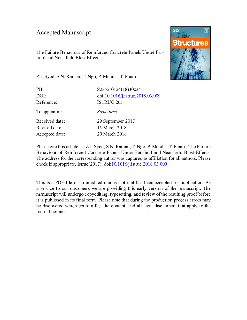 The Failure Behaviour of Reinforced Concrete Panels Under Far-field and Near-field Blast Effects