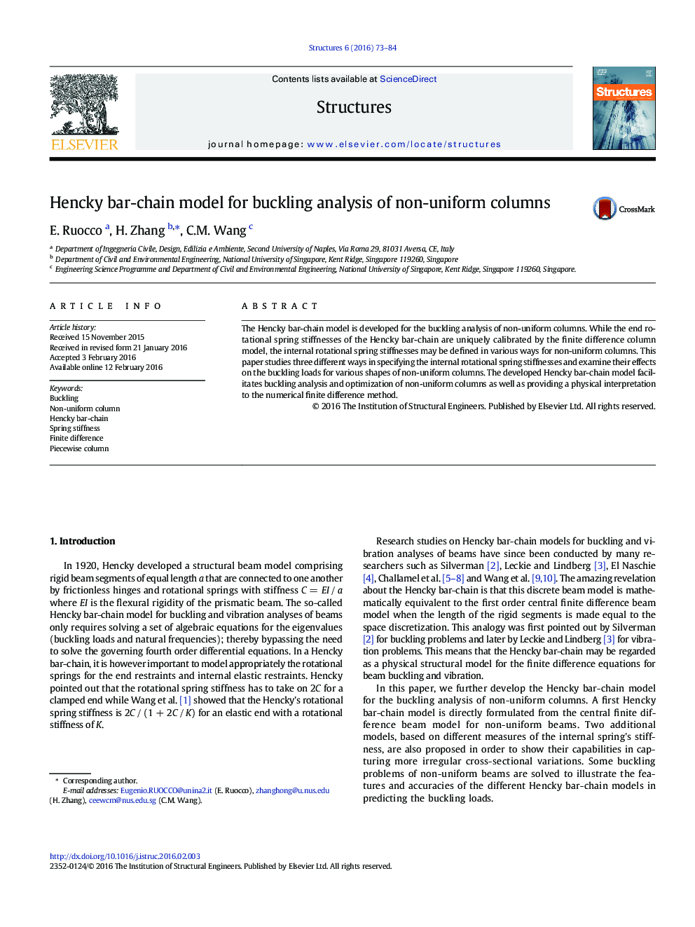 Hencky bar-chain model for buckling analysis of non-uniform columns