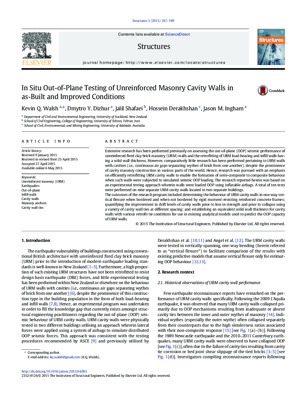 In Situ Out-of-Plane Testing of Unreinforced Masonry Cavity Walls in as-Built and Improved Conditions