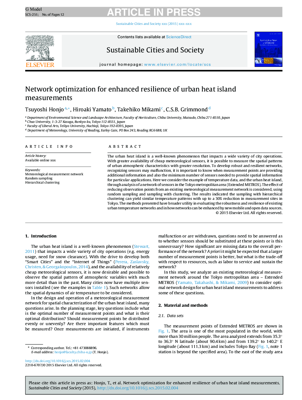 Network optimization for enhanced resilience of urban heat island measurements