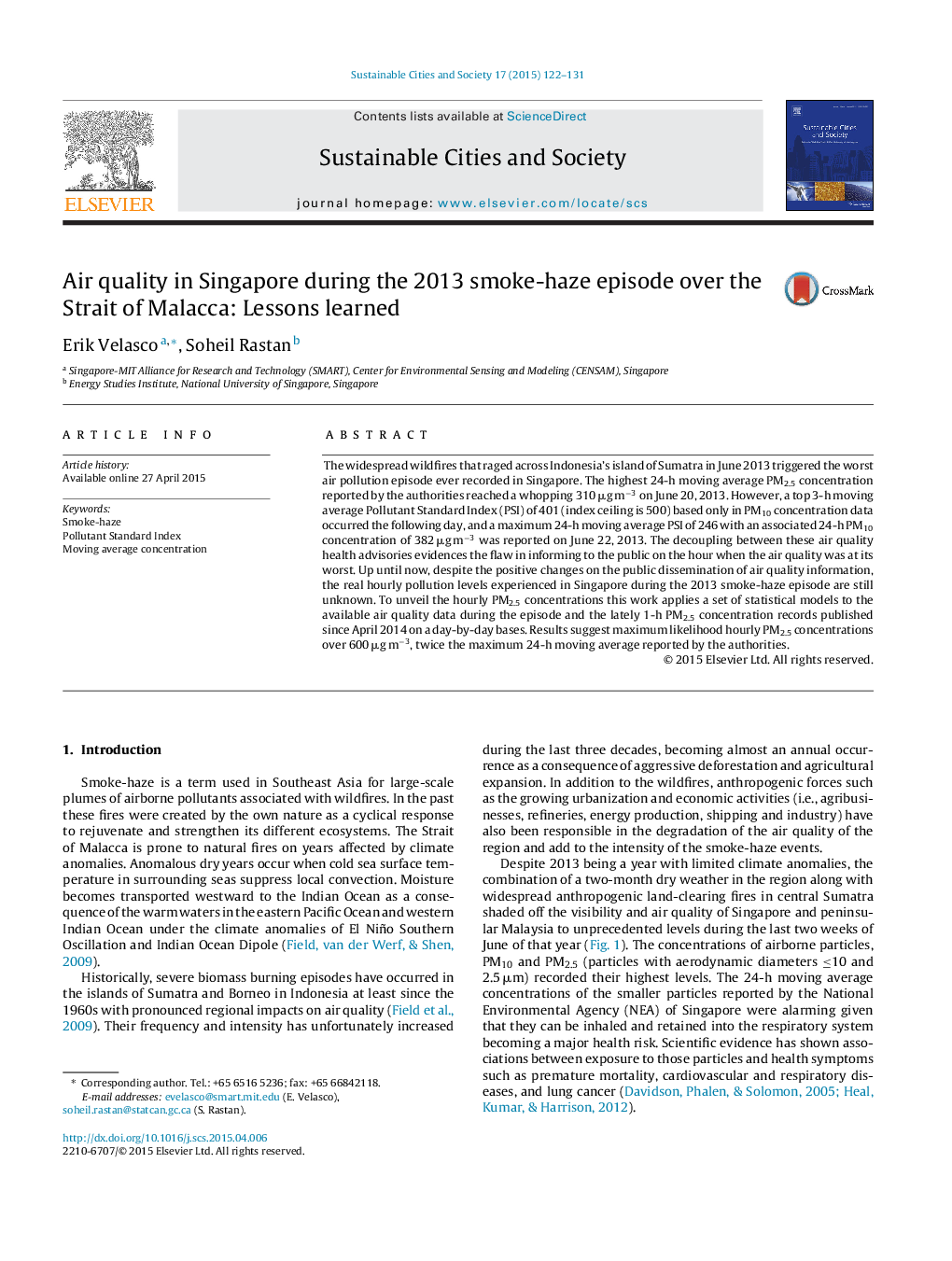 Air quality in Singapore during the 2013 smoke-haze episode over the Strait of Malacca: Lessons learned