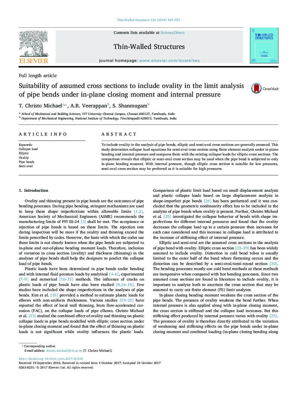 Suitability of assumed cross sections to include ovality in the limit analysis of pipe bends under in-plane closing moment and internal pressure