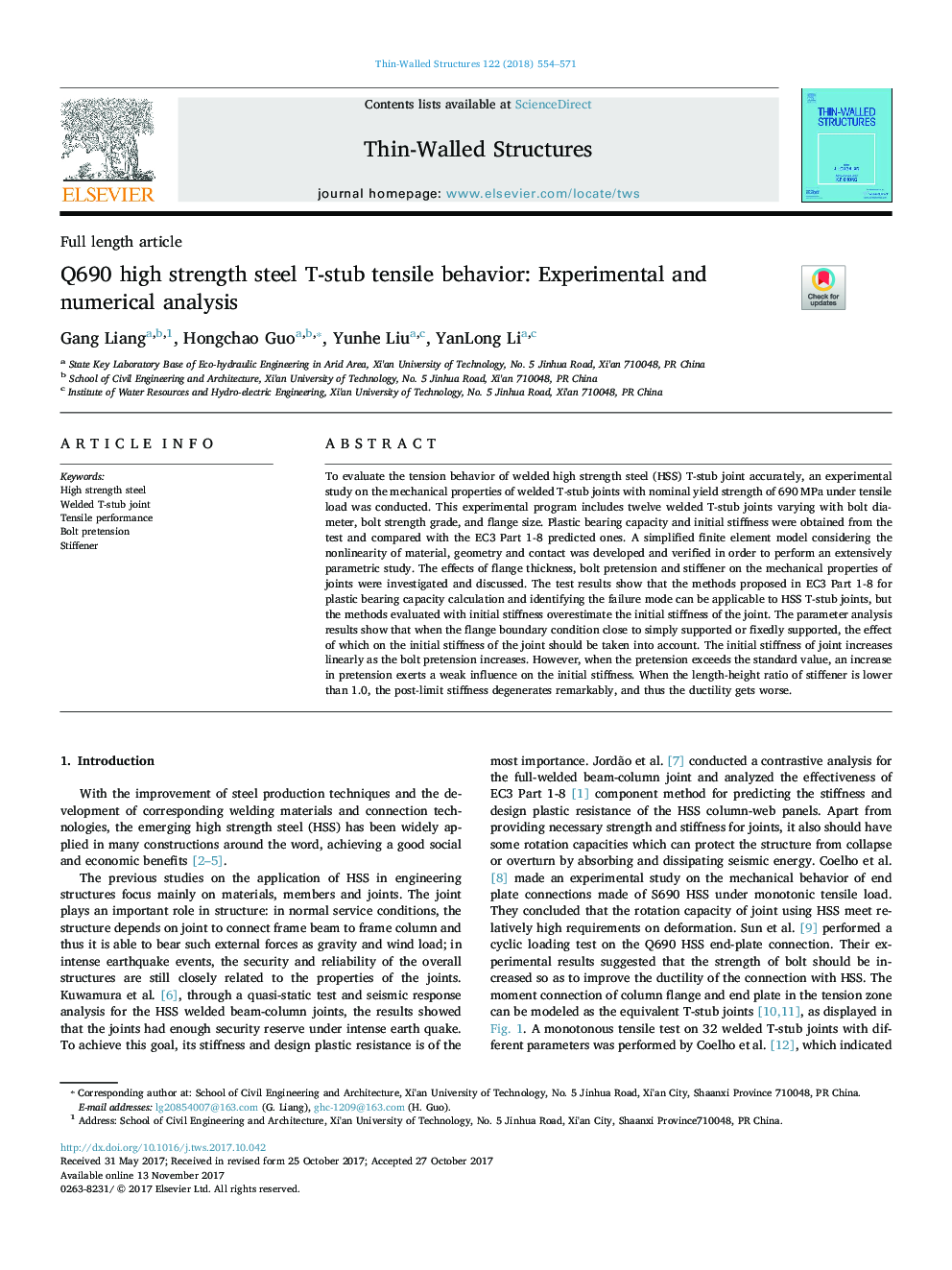 Q690 high strength steel T-stub tensile behavior: Experimental and numerical analysis