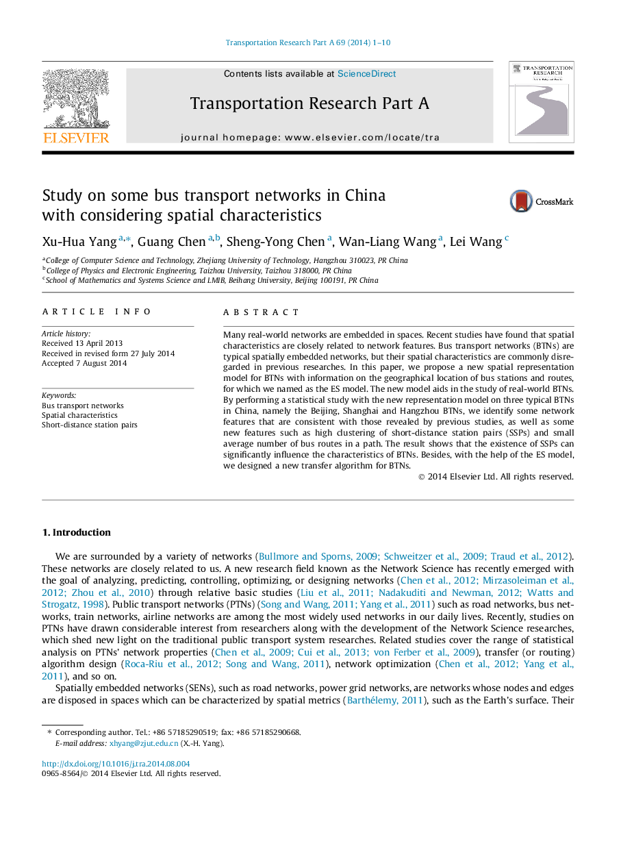 Study on some bus transport networks in China with considering spatial characteristics