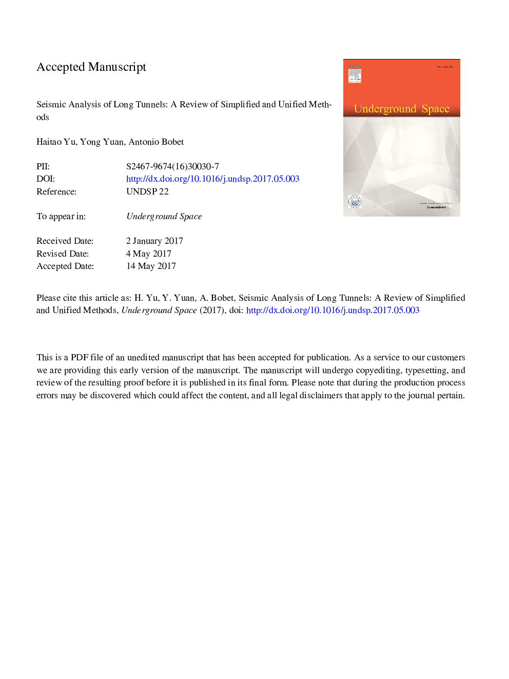 Seismic analysis of long tunnels: A review of simplified and unified methods