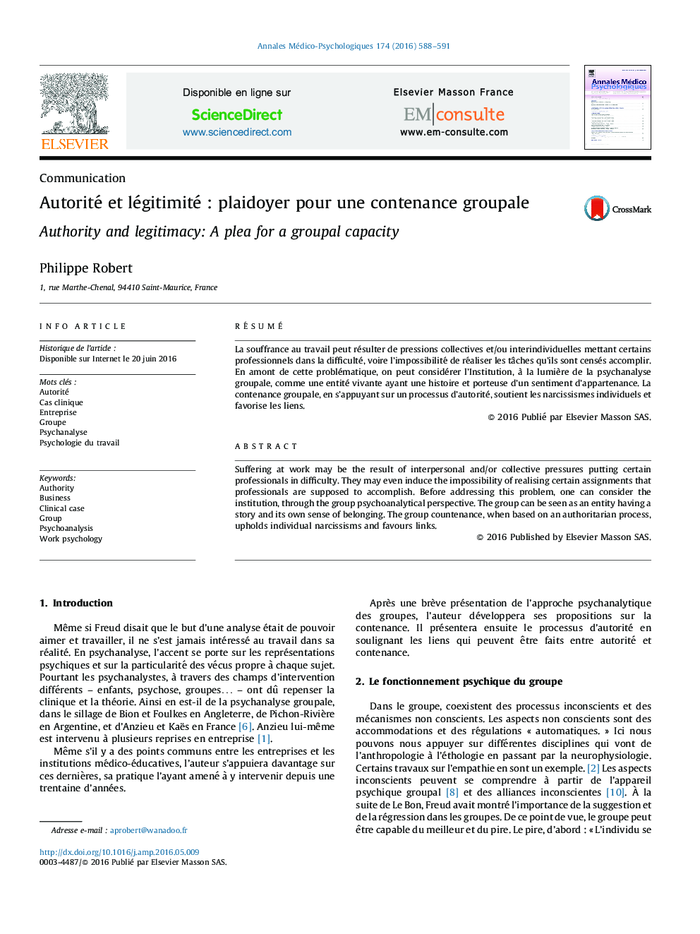 Autorité et légitimitéÂ : plaidoyer pour une contenance groupale