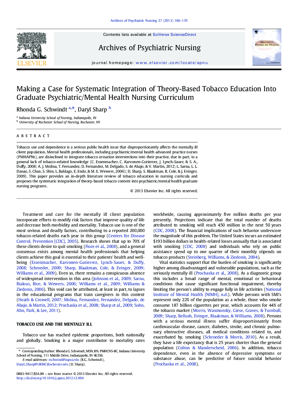 Making a Case for Systematic Integration of Theory-Based Tobacco Education Into Graduate Psychiatric/Mental Health Nursing Curriculum