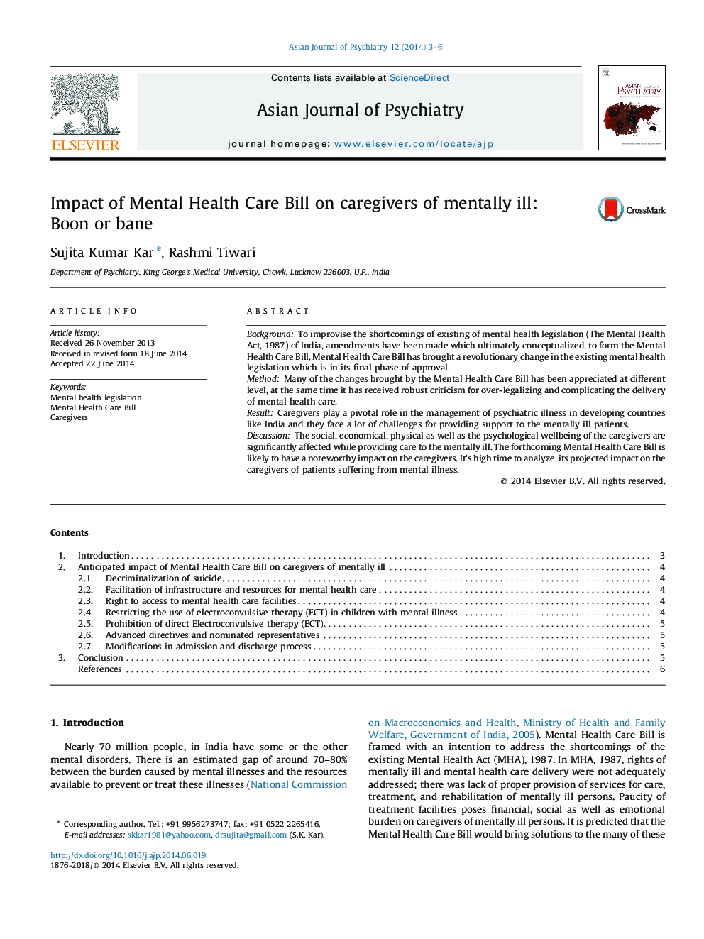 Impact of Mental Health Care Bill on caregivers of mentally ill: Boon or bane