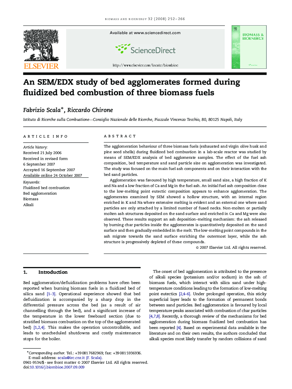 An SEM/EDX study of bed agglomerates formed during fluidized bed combustion of three biomass fuels