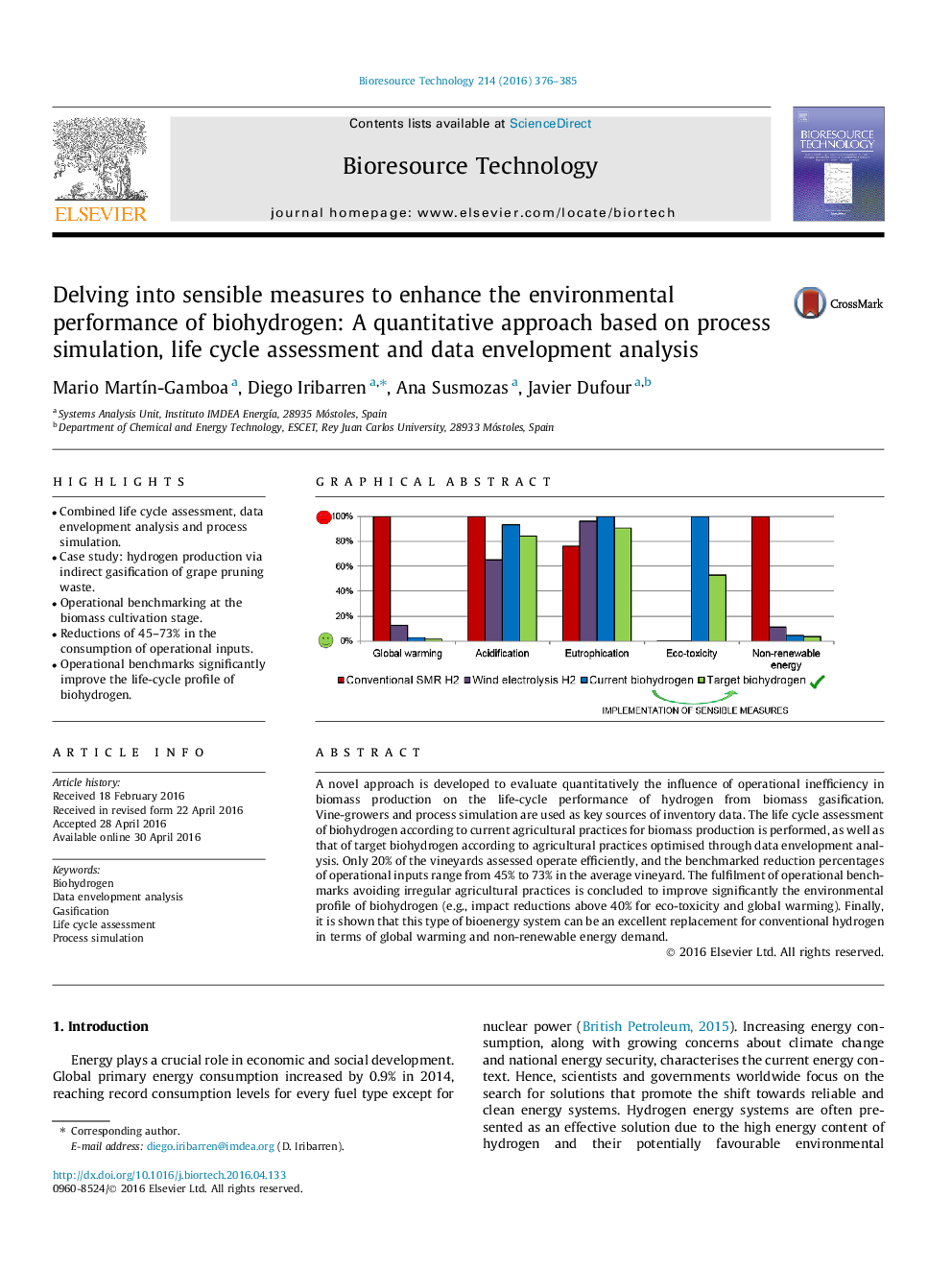 Delving into sensible measures to enhance the environmental performance of biohydrogen: A quantitative approach based on process simulation, life cycle assessment and data envelopment analysis