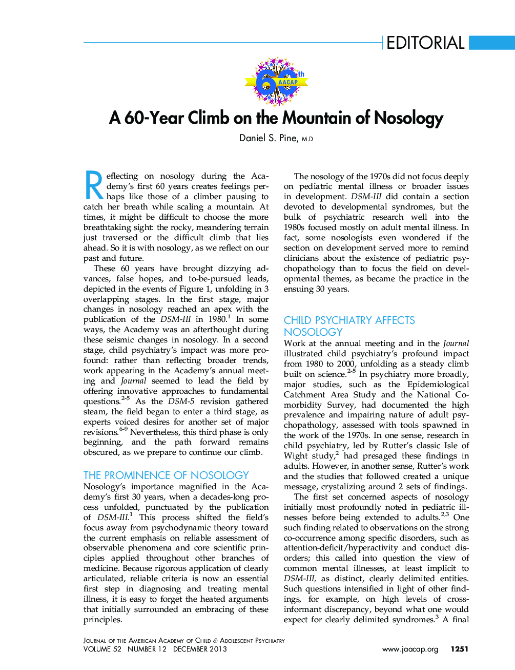 A 60-Year Climb on the Mountain of Nosology