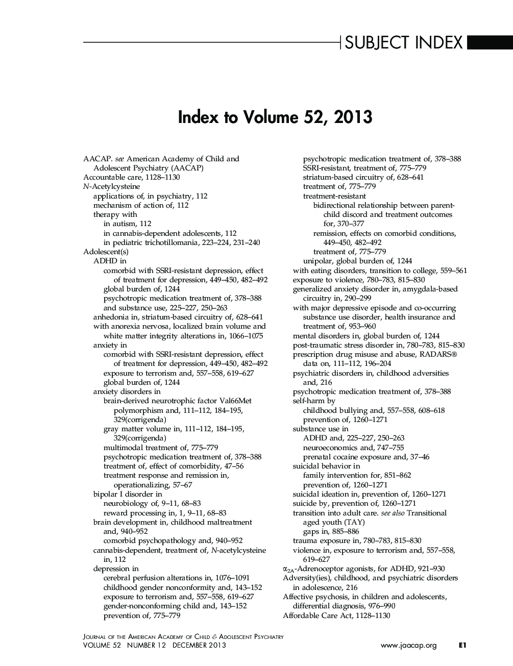 Subject Index