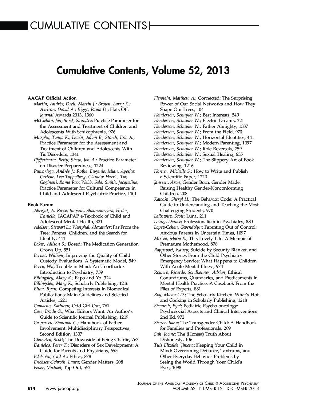 Cumulative Index