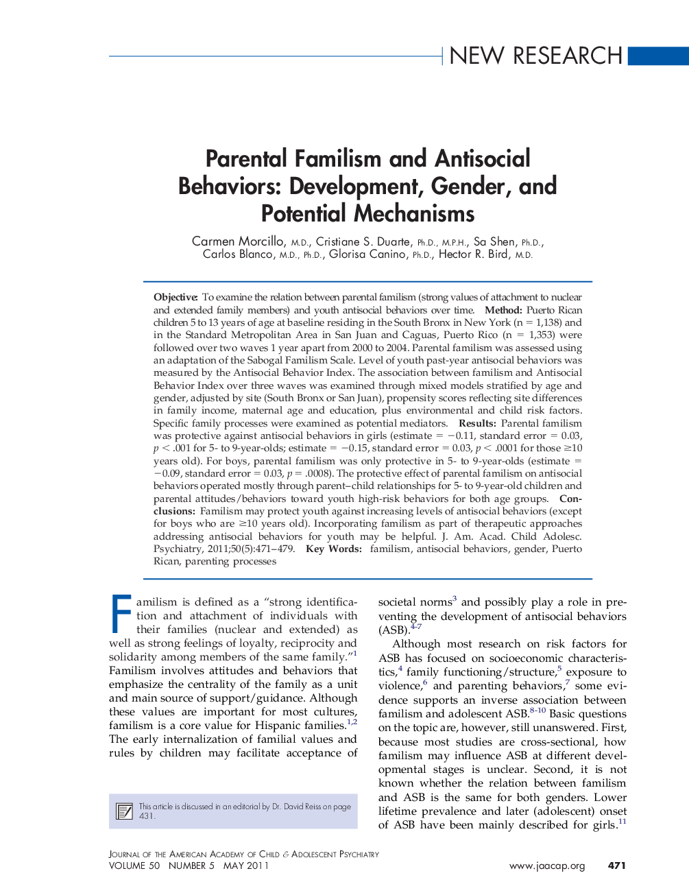 Parental Familism and Antisocial Behaviors: Development, Gender, and Potential Mechanisms