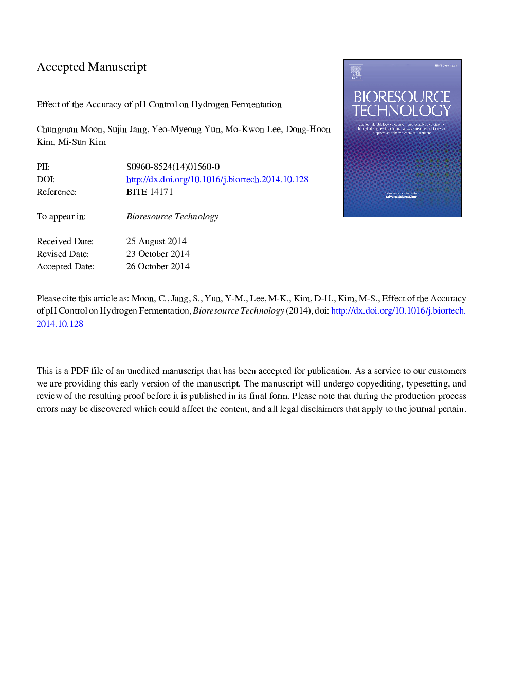 Effect of the accuracy of pH control on hydrogen fermentation