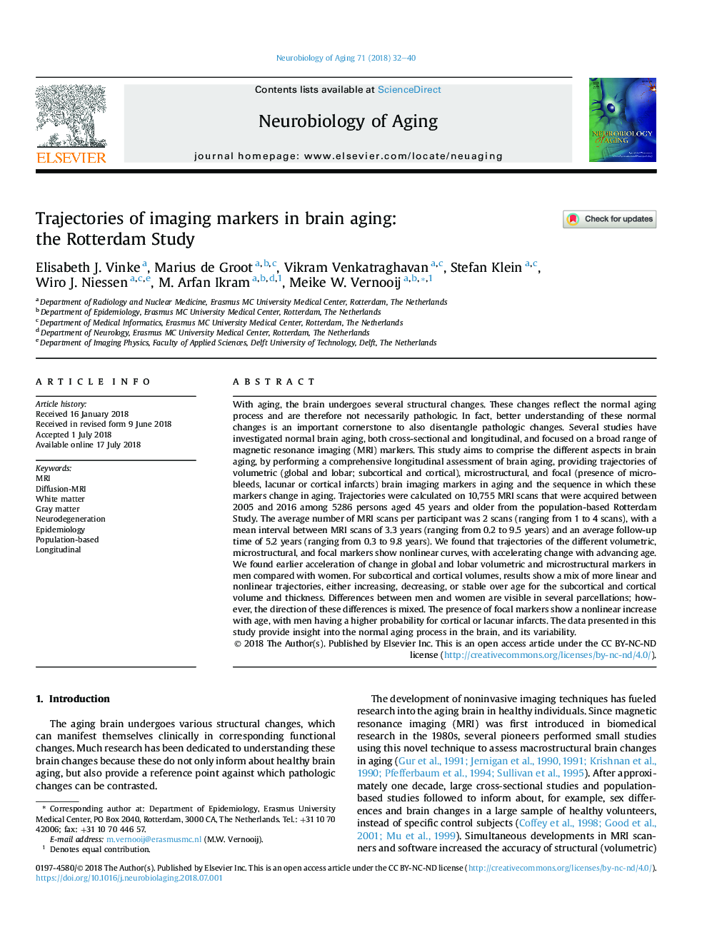 Trajectories of imaging markers in brain aging: the Rotterdam Study