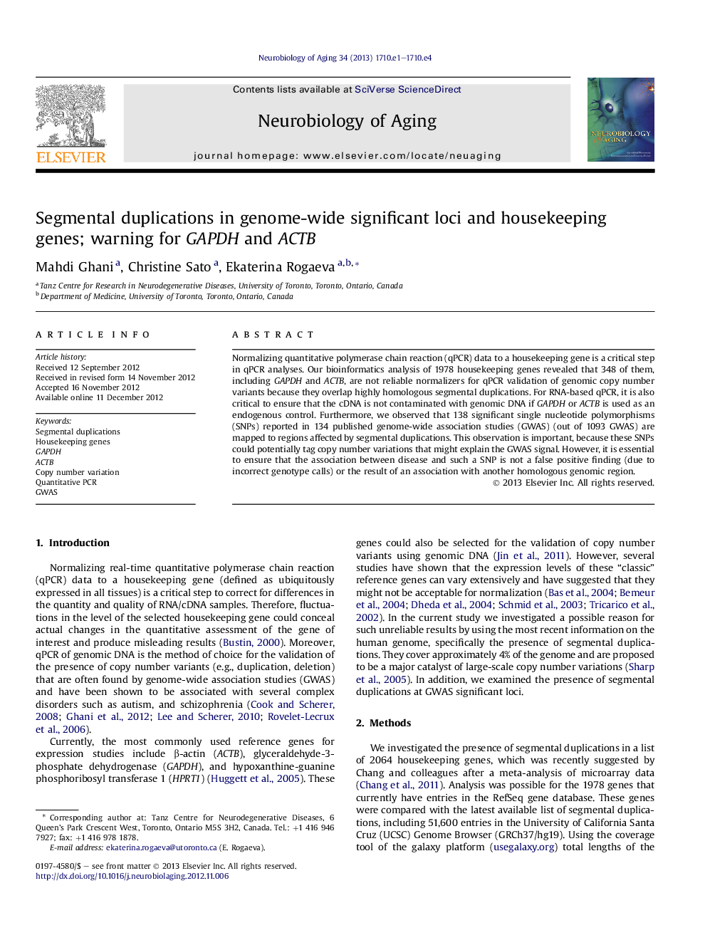 Segmental duplications in genome-wide significant loci and housekeeping genes; warning for GAPDH and ACTB