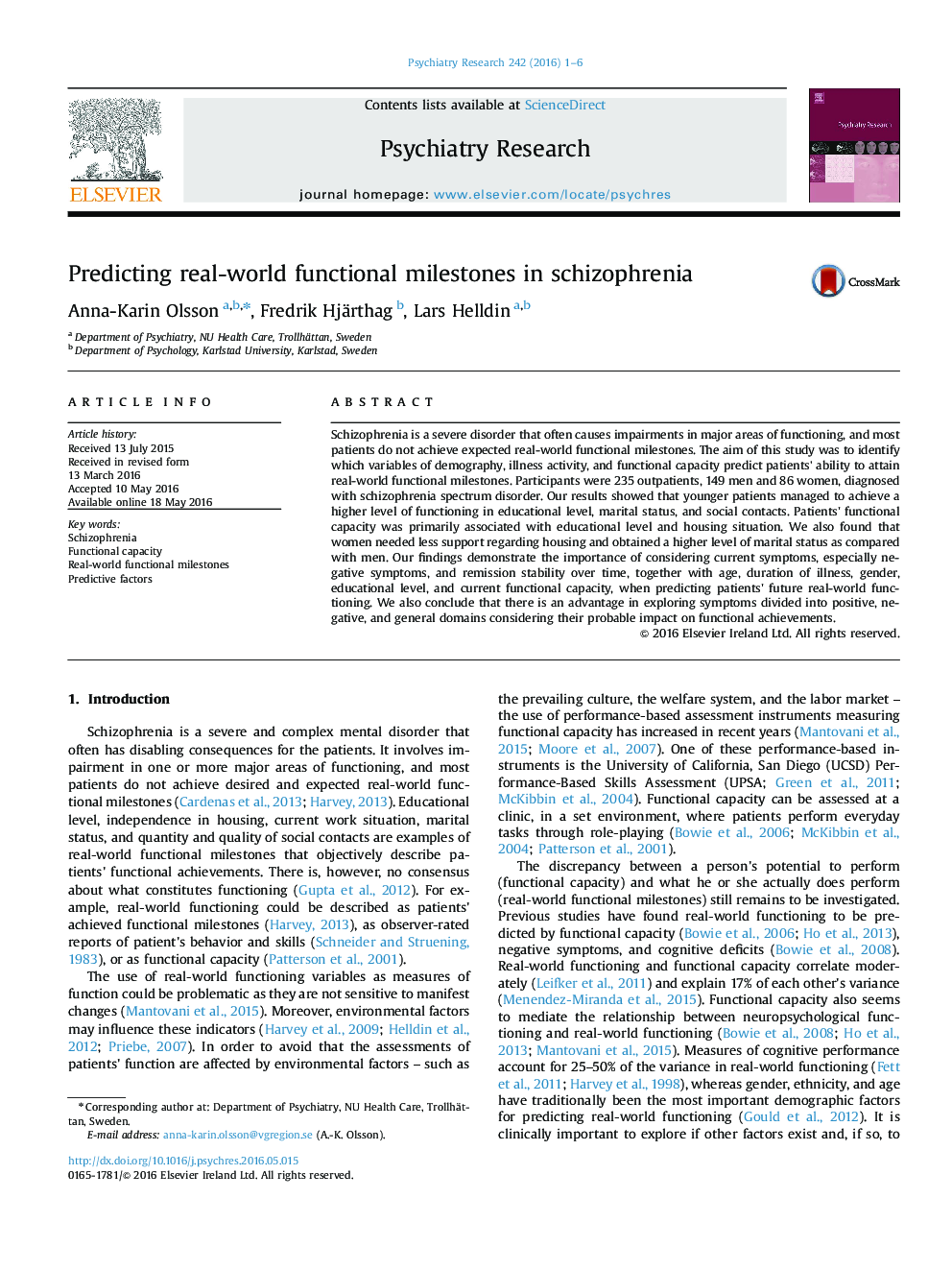 Predicting real-world functional milestones in schizophrenia