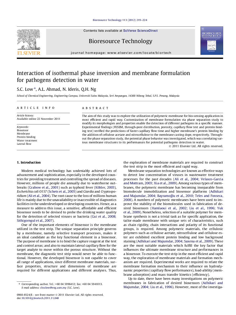 Interaction of isothermal phase inversion and membrane formulation for pathogens detection in water