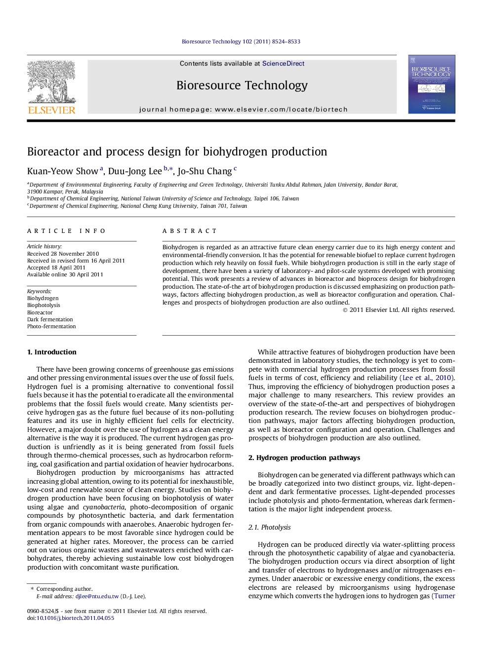 Bioreactor and process design for biohydrogen production