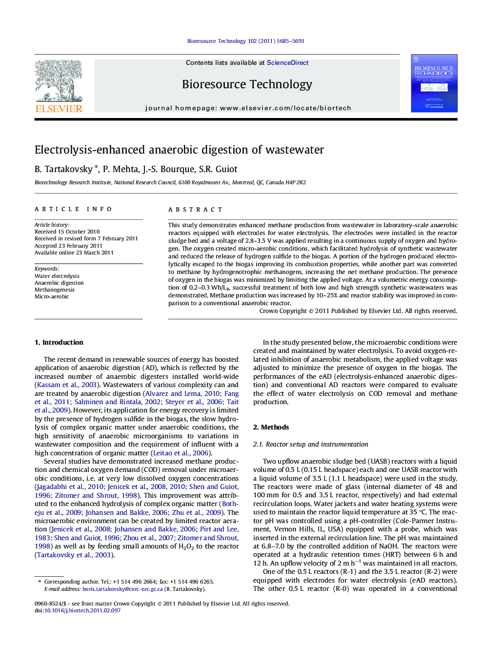 Electrolysis-enhanced anaerobic digestion of wastewater