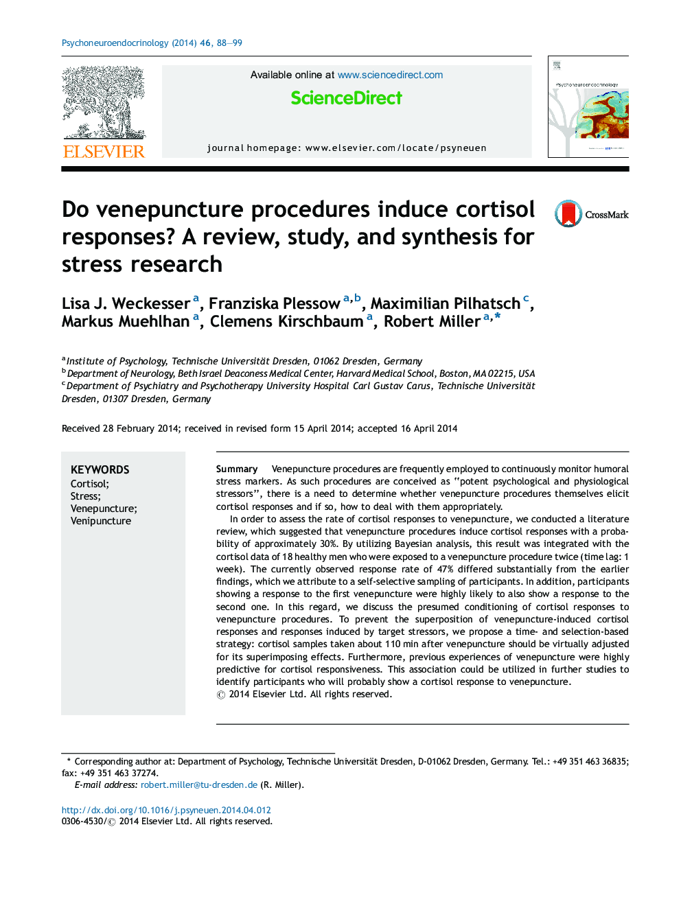 Do venepuncture procedures induce cortisol responses? A review, study, and synthesis for stress research