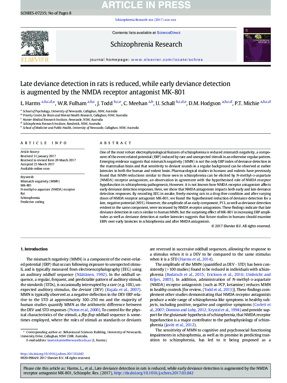 Late deviance detection in rats is reduced, while early deviance detection is augmented by the NMDA receptor antagonist MK-801