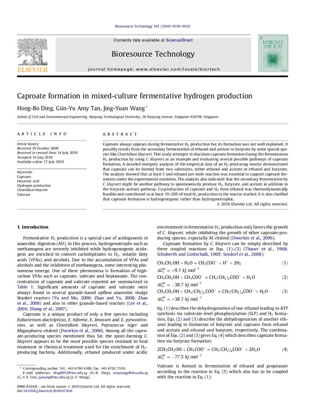 Caproate formation in mixed-culture fermentative hydrogen production