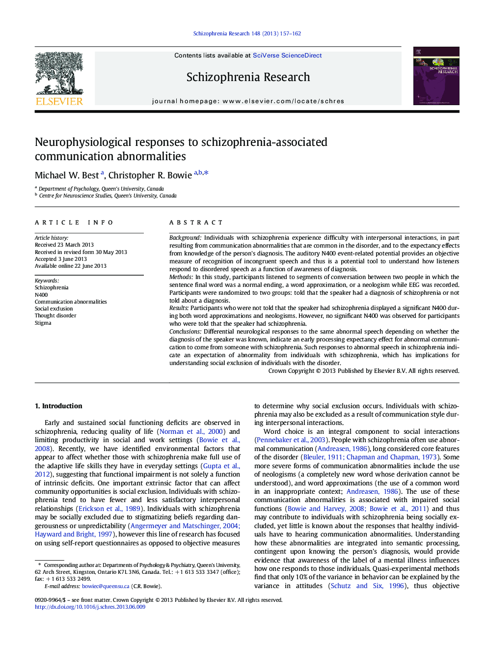 Neurophysiological responses to schizophrenia-associated communication abnormalities