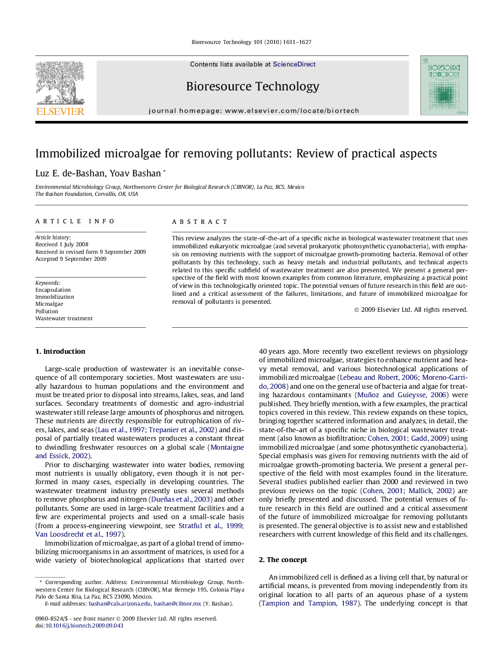 عکس صفحه اول مقاله: Immobilized microalgae for removing pollutants: Review of practical aspects Immobilized microalgae for removing pollutants: Review of practical aspects
