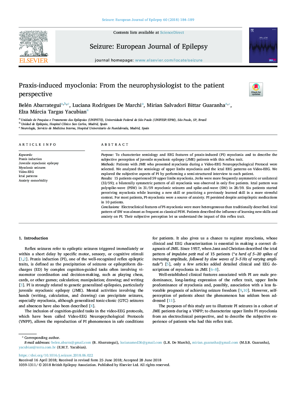 Praxis-induced myoclonia: From the neurophysiologist to the patient perspective