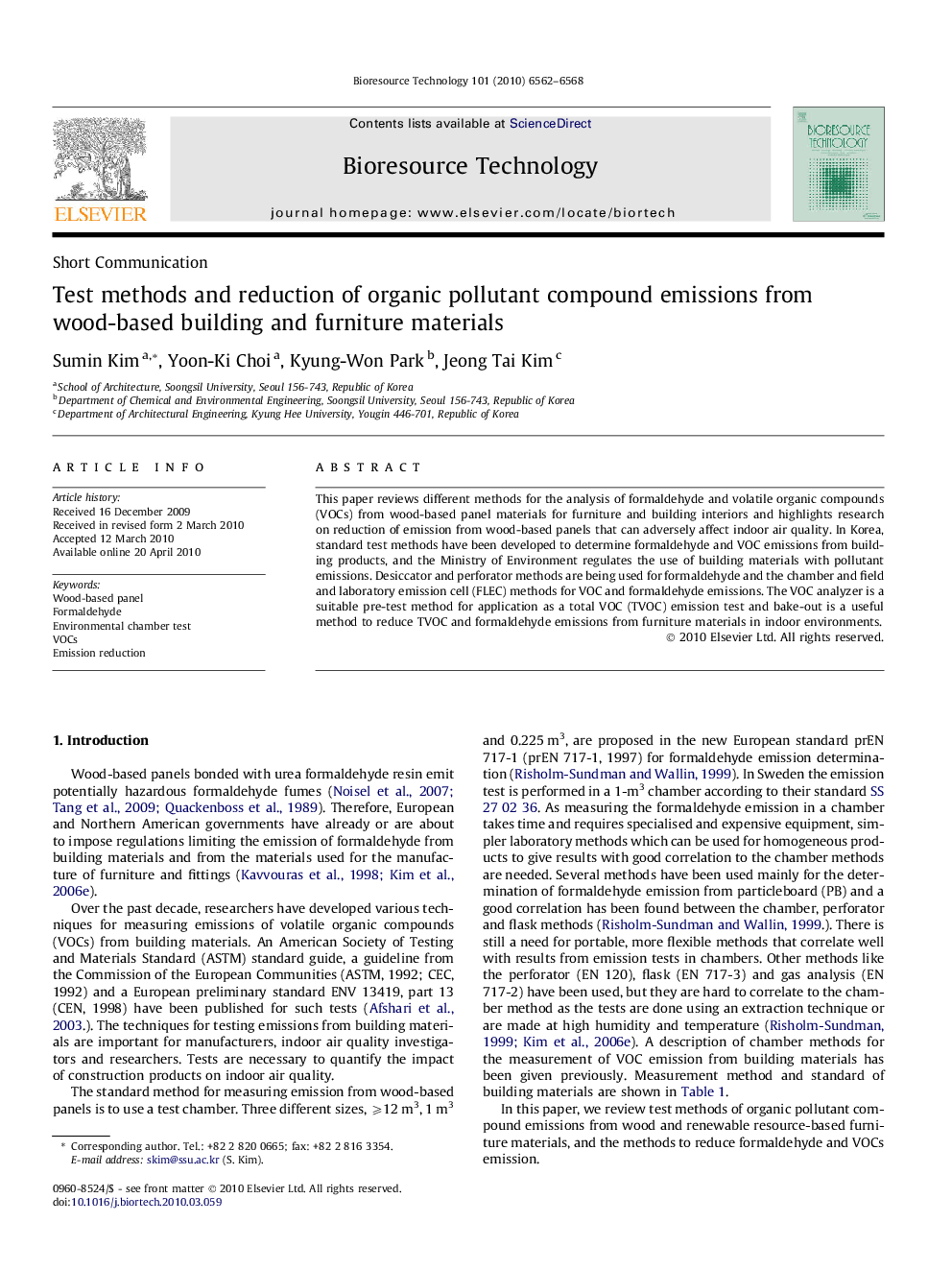 Test methods and reduction of organic pollutant compound emissions from wood-based building and furniture materials