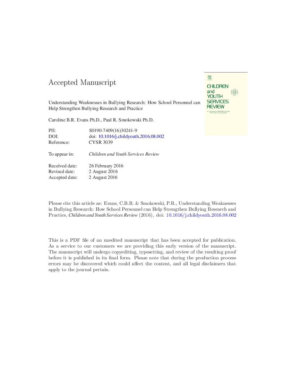 Understanding weaknesses in bullying research: How school personnel can help strengthen bullying research and practice