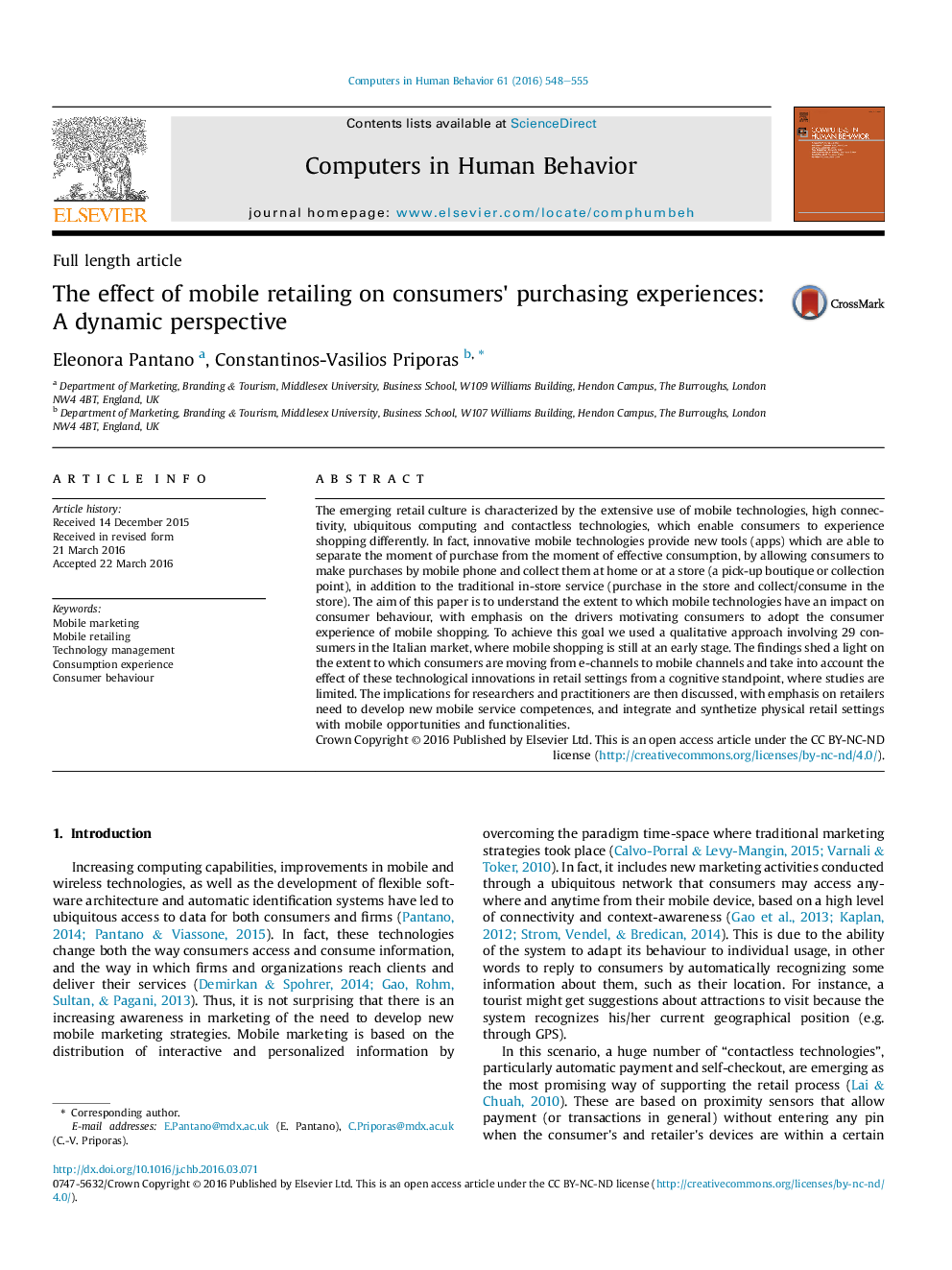 The effect of mobile retailing on consumers' purchasing experiences: A dynamic perspective