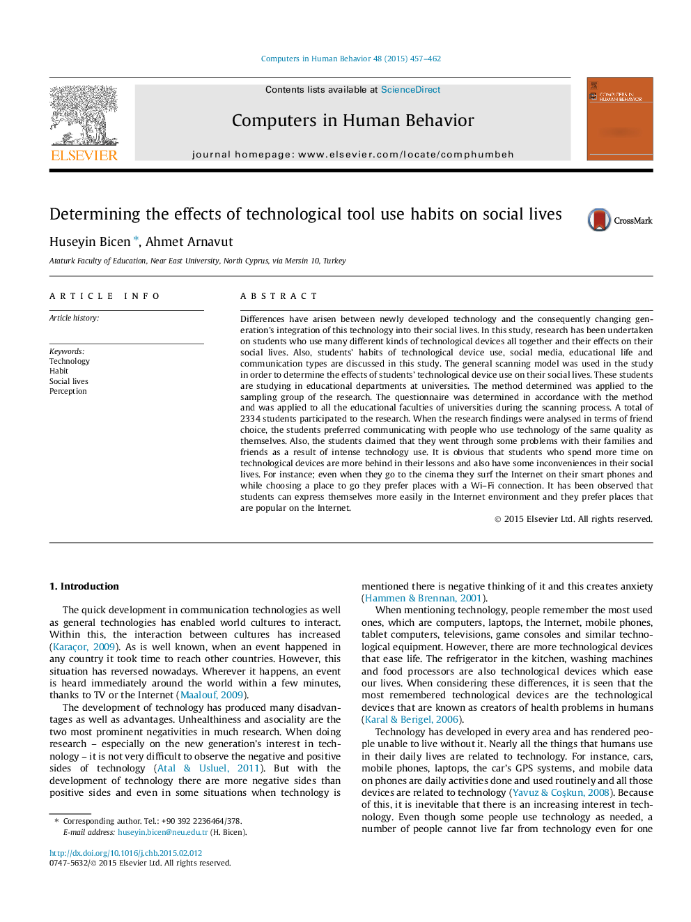 Determining the effects of technological tool use habits on social lives