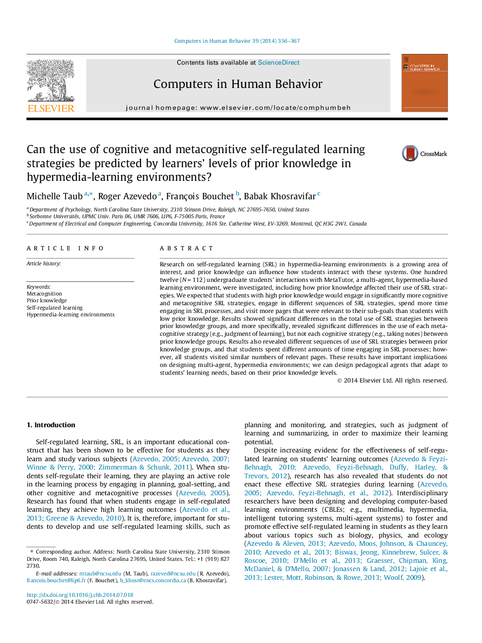 Can the use of cognitive and metacognitive self-regulated learning strategies be predicted by learners' levels of prior knowledge in hypermedia-learning environments?