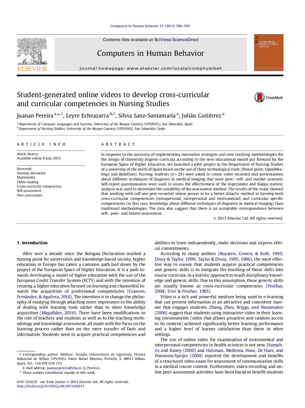 Student-generated online videos to develop cross-curricular and curricular competencies in Nursing Studies