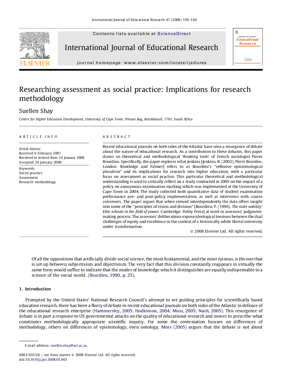 Researching assessment as social practice: Implications for research methodology