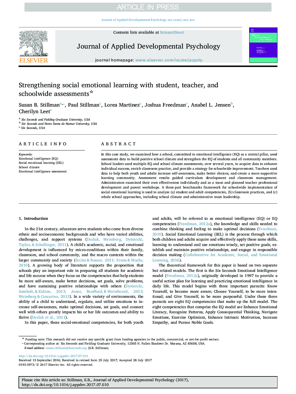 Strengthening social emotional learning with student, teacher, and schoolwide assessments